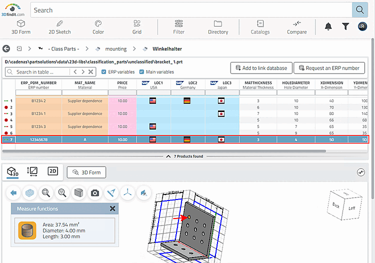 Parte classificata in 3Dfindit