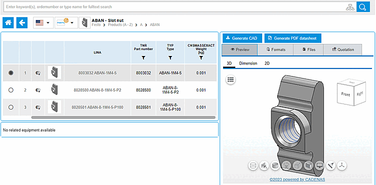 Pulsante "Genera modello CAD