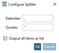 Configurazione di "Split [Splitter]