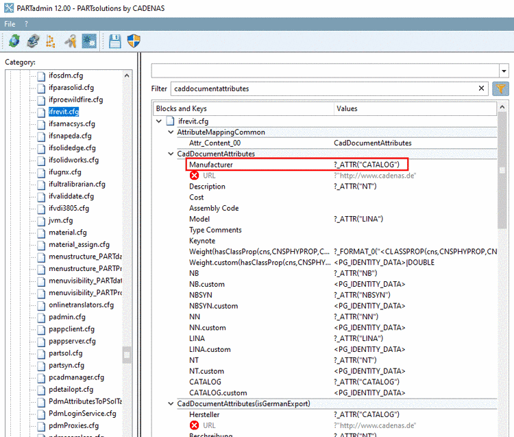PARTadmin - "Manufacturer" attribute