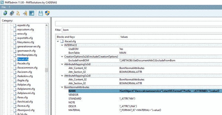 Category Configuration files -> $CADENAS_SETUP -> ifacad.cfg