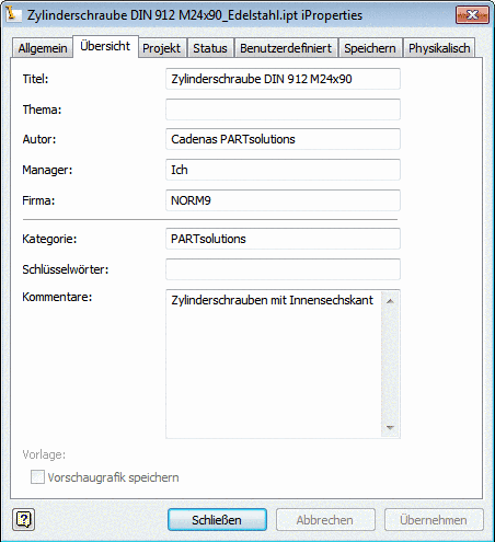 Tabbed page "Overview"