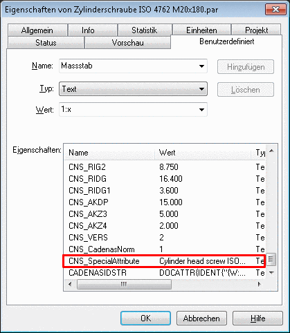 File properties -> Tabbed page "Custom" .