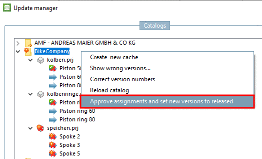 In this example the fingerprints for a project in the directory "head cap bolts" have been created.