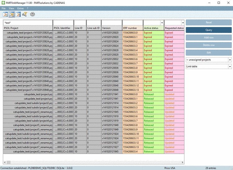 You can load parts into the part comparison, open in the PARTdataManager 3D view or export into the CAD.