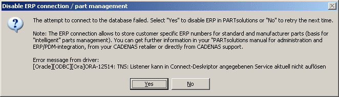 Error message from driver (ODBC)