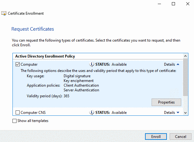 Request Certificates