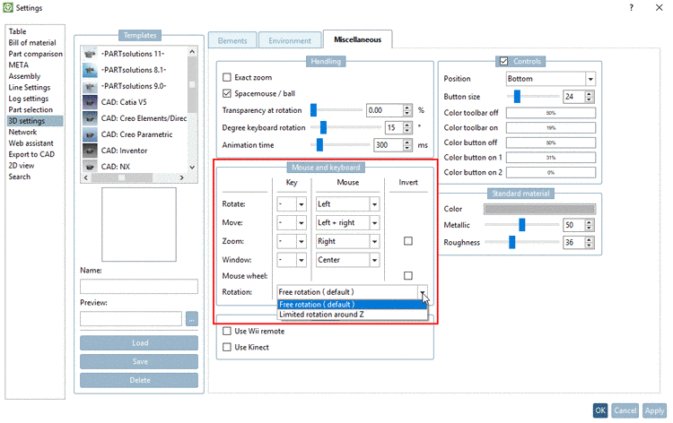 Moue and keyboard assignment