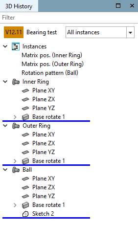 Vista della finestra di aggancio 3D Storia