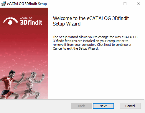 Impostazione di eCATALOG 3Dfindit