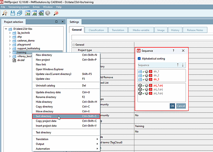 Finestra di dialogo Sequenza [Sequence]