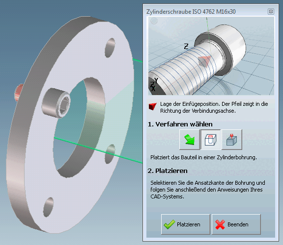 Dialogo di posizionamento "In superficie"