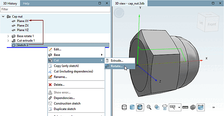 Taglio a rotazione - Chiamata