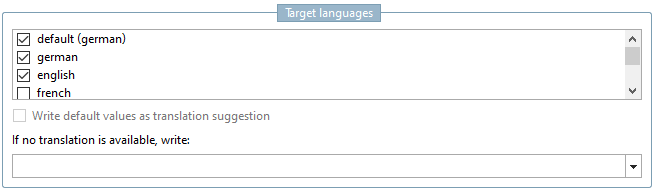Lingue di destinazione [Target languages]