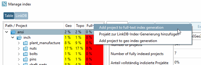 Aggiungere un progetto alla generazione dell'indice del testo completo [Add project to full-text index generation]