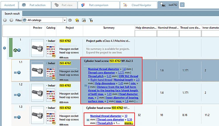 Riassunto [Summary] con descrizioni