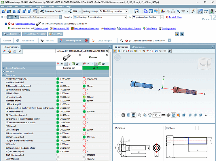 Confronto tra i componenti [Part comparison]