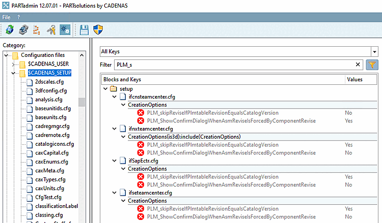 Rivedere - Opzioni di impostazione