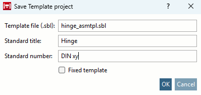 Salvare il progetto del modello [Save Template project]