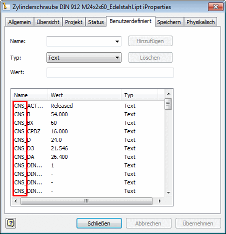 ENTERPRISE 3Dfindit attributi con prefisso