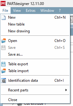 Menu "File