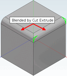 Smusso/arrotondamento [Chamfer/Fillet] creato dall' estrusione del taglio