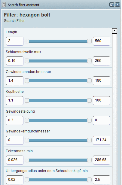 Respective entries after selecting the 3db file below the preview