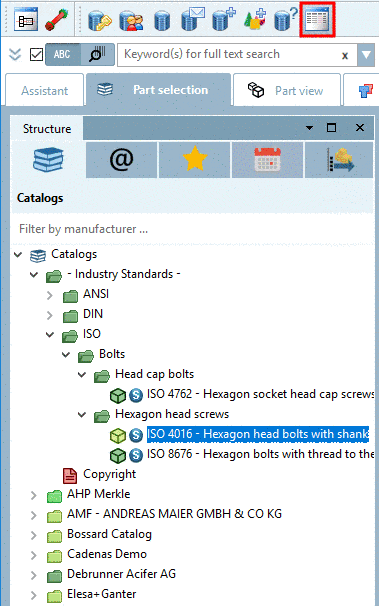 Index tree filtered = Button "Preferred rows on/off" activated