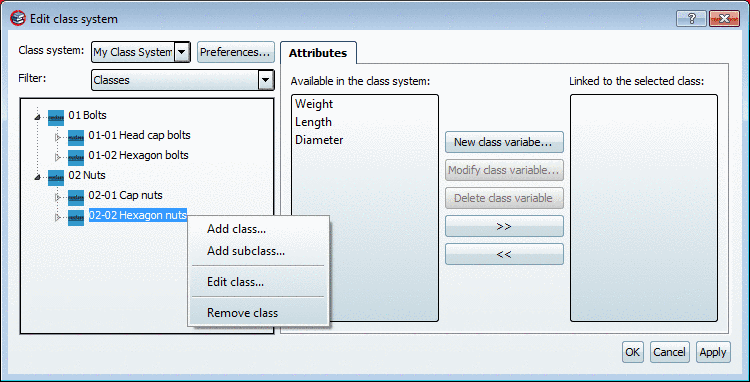 Example: Class system "myclass1" loaded