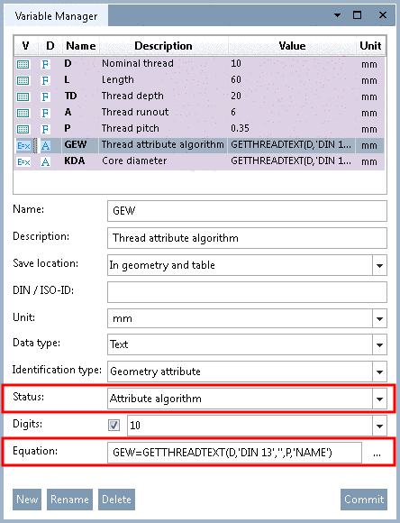 Thread - attribute algorithm