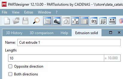 Nessun pulsante "Extrude" fino alla versione V12.13
