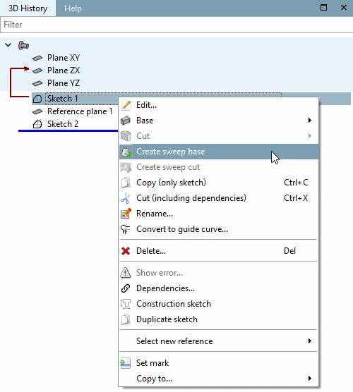 Creare la cronologia di base [Create sweep base]
