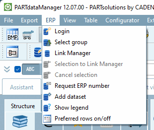 Menu ERP