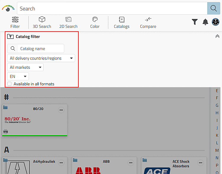 Selezione del catalogo