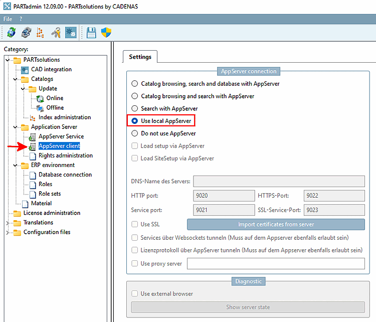 Utilizzare AppServer locale [Use local AppServer]