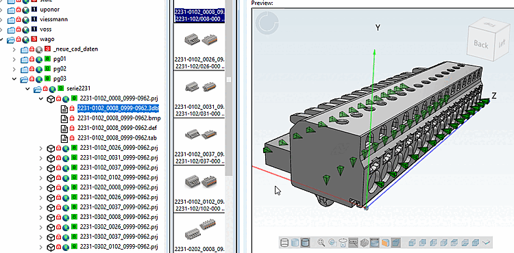 PARTproject - Connettore Wago: pg03 -> serie2231 -> 2231-0102_0008_0999-0962.3db