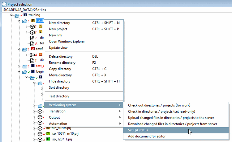 Impostare lo stato di AQ [Set QA status]