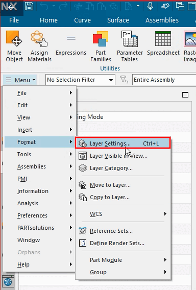 Menu -> Formato -> Impostazioni livello