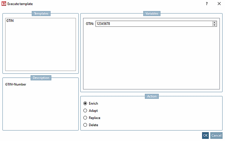 Eseguire il modello [Execute template]
