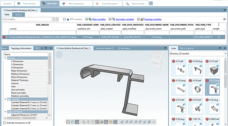 Vista delle parti [Part view]