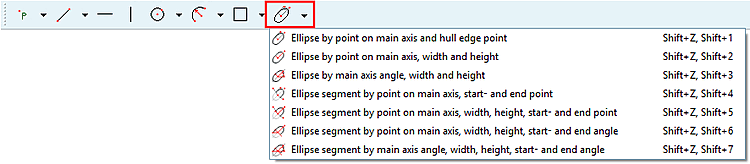 "Barra degli strumenti "Ellissi [Ellipses]
