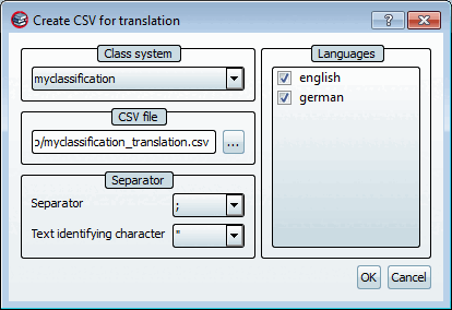 Tradurre il [Translate class system] sistema di classi/importare [Import translations] le traduzioni [Translate class system] Esportazione di traduzioni Importazione di traduzioni