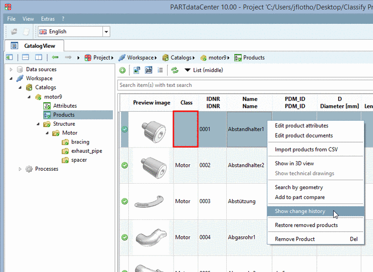 For the respective product no class is shown anymore.
