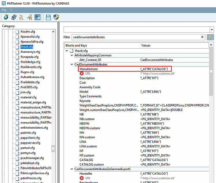 PARTadmin - Attributo "Produttore