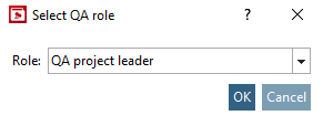 Selezionare il ruolo QA [Select QA role]