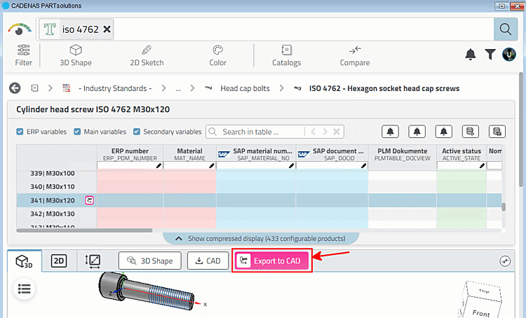 3Dfindit linea vuota > Esportazione in CAD