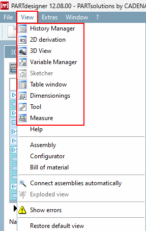 il menu di visualizzazione [View]