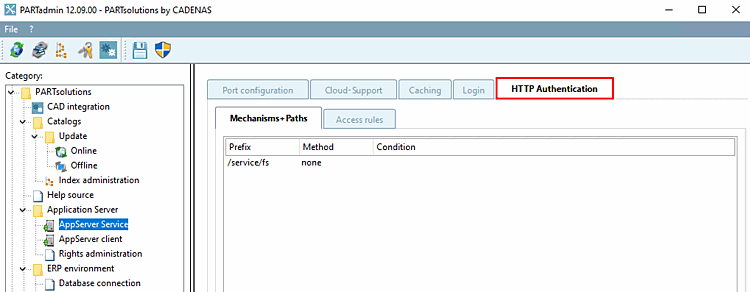 Pagina della scheda "Autenticazione HTTP [HTTP Authentication]