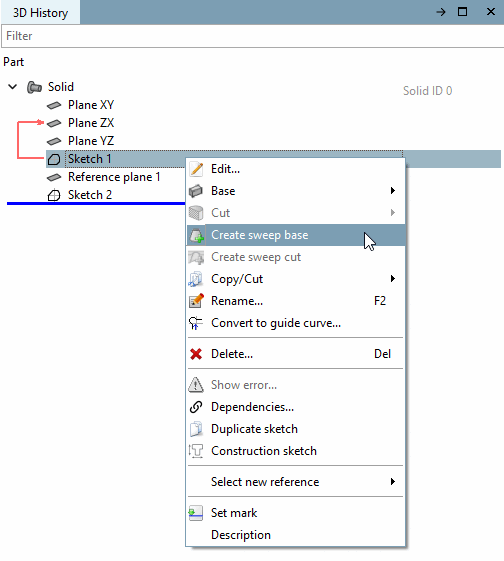 Creare la cronologia di base [Create sweep base]