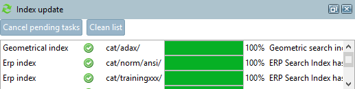 Area di dialogo "Aggiornamento indice [Index update]